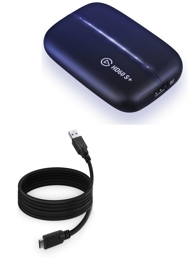 بوكس ويف كابل BoxWave متوافق مع Elgato HD60 S+ - DirectSync - كابل USB 3.0 A إلى USB 3.1 Type C، كابل شحن ومزامنة USB C - طول 6 أقدام - أسود - Image 1